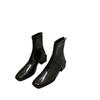 Fashion Vintage Winter Square Toe Women Ankle Boots Fashion Zippers Short Booties Designer Thick Heels Botas De Mujer