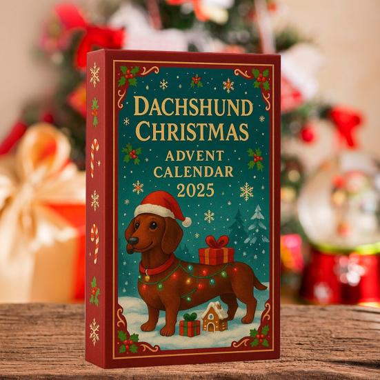 2025 Dachshund Christmas Advent Calendar 24 Days Acrylic Dog Themed Ornament Countdown Unique Gift for Dog Lovers