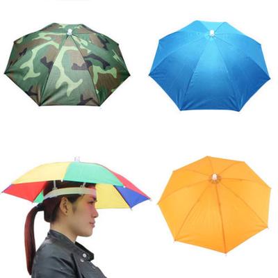 Outdoor Foldable Sun Umbrella Hat Golf Fishing Camping Headwear Cap Head Hat
