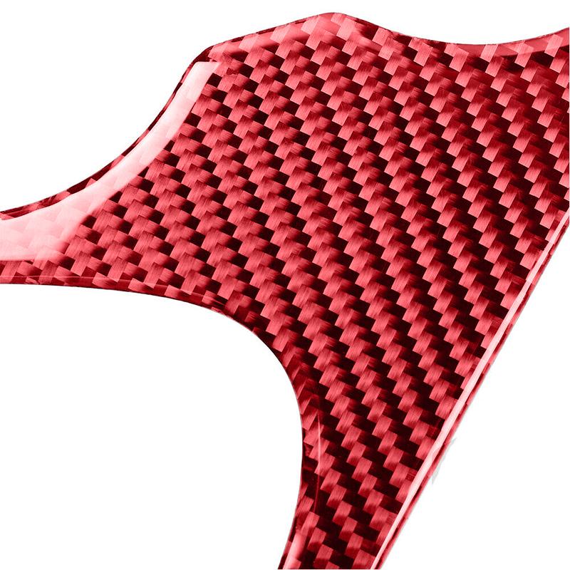 LHD Red Carbon Fiber Gear Shift Box Cover Water Cup Holder Panel Trim Frame Fit for Dodge Challenger 2015 2016 2017 2018-