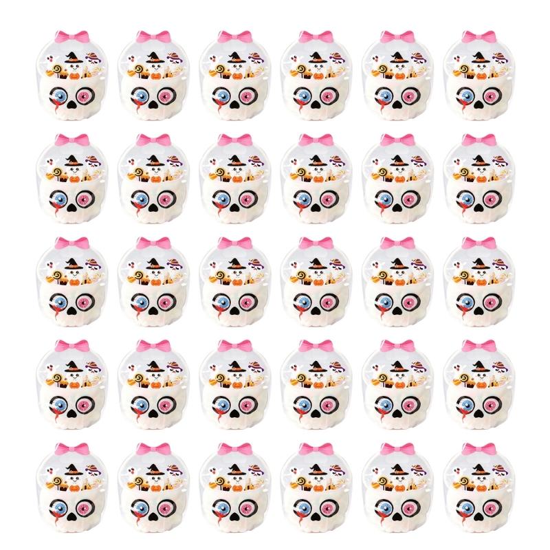 Halloween Candy Bags, 30 Piece Clear Plastic Party Treat Holders with Carry Grips for Packaged Candy and Small Gifts at Parties