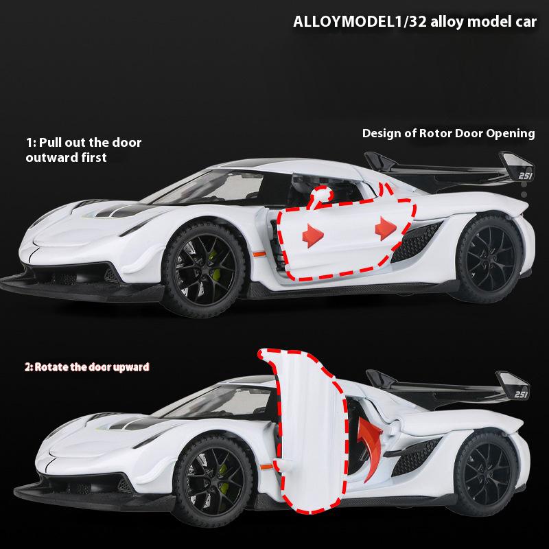 1:32 KNSG Jesko Supercar Racing Alloy Metal Diecast Model Car Sound & Light Desktop Trendy Ornament Birthday Gifts For Boyfirend