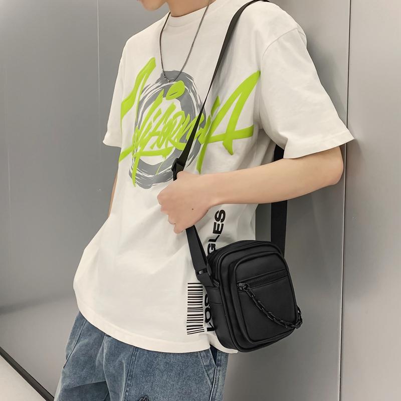 Trendy brand messenger bag men's backpack new trendy ins casual men's bag trendy fashion PU texture shoulder bag