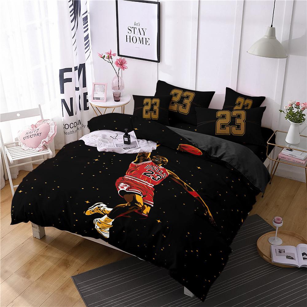 Football Basketball Sports Quilt Cover Bedding Digital Printing Home Textiles Three-Piece Set