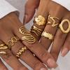 Stackable Geometric Rings for Women New Fashion 18K Gold Plated Stainless Steel Adjustable Open Ring Wedding Party Jewelry Accessories