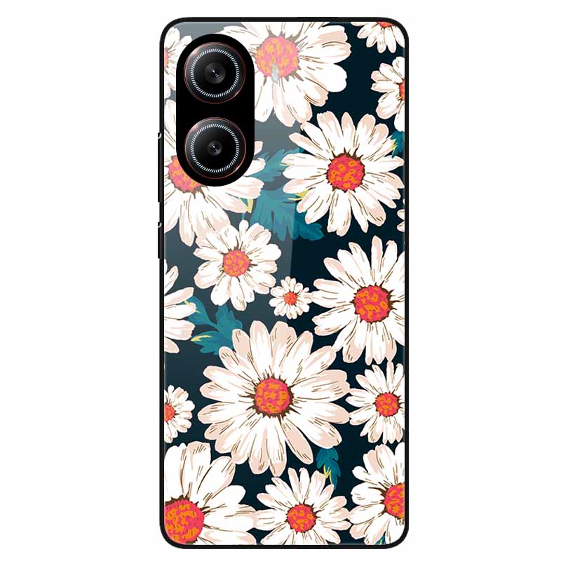 For Poco X7 Pro 5G Case Flower Hard Back Cover Tempered Glass Cases for Xiaomi Poco X 7 Pro X7Pro Hard Shells PocoX7Pro 2025 New
