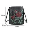Johnature Genuine Leather Lightweight Versatile Small Bucket Bag Exquisite Flowers Women Shoulder Crossbody Bags