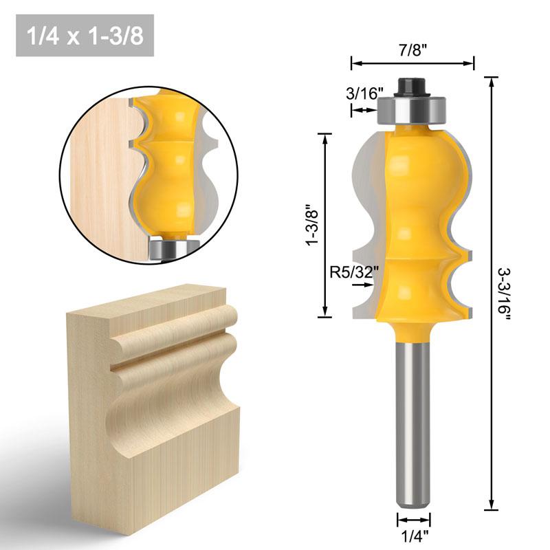 Special Architectural Moulding Line Router Bit Woodworking Cutter Milling for Wood Bit Face Mill 6mm 1/4inch 8mm 12mm 1/2inch Shank