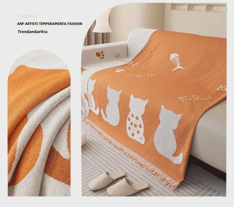 Chenille Cartoon Sofa Towel: Universal, Multifunctional Armrest and Backrest Cover