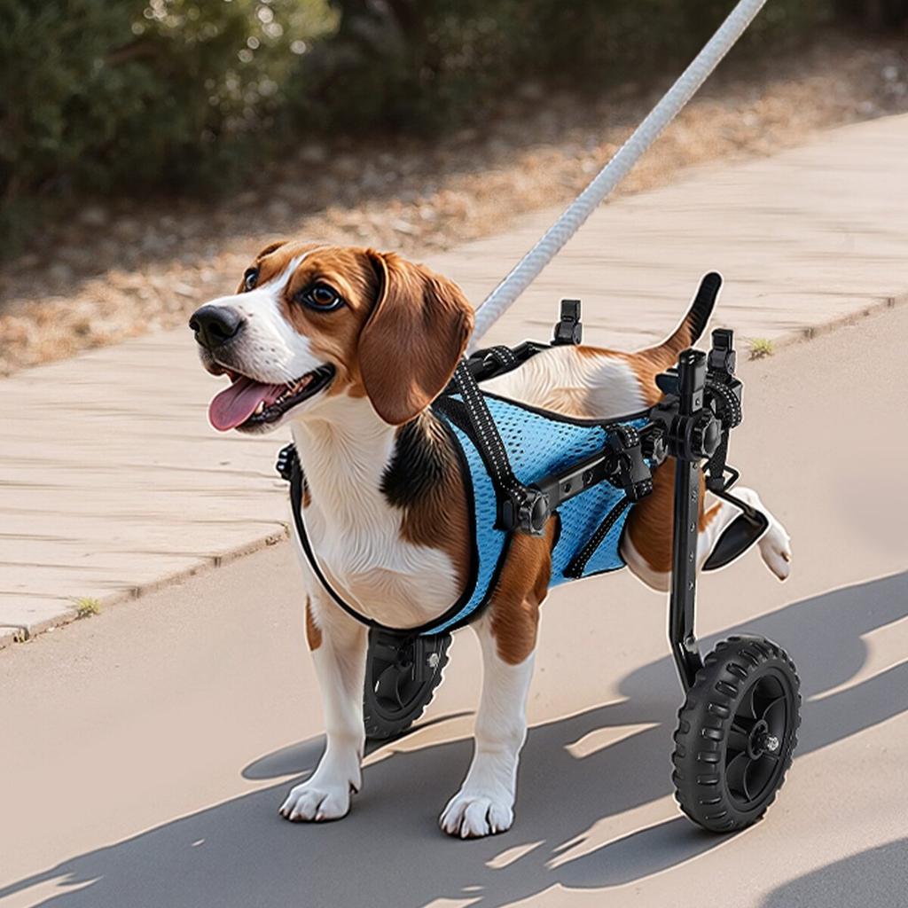 Silla de ruedas para perros de patas traseras, Silla de ruedas ajustable de 2 ruedas para mascotas, Carrito ligero para perros con ruedas amortiguadoras, Silla de ruedas de soporte de movilidad para