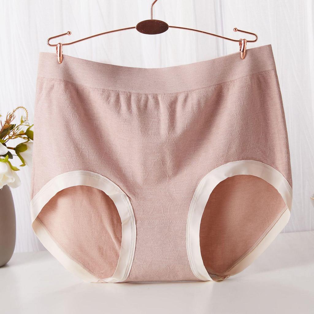 Plus Size Modal Cotton Seamless Mid-High Waist Triangle Panties for Women