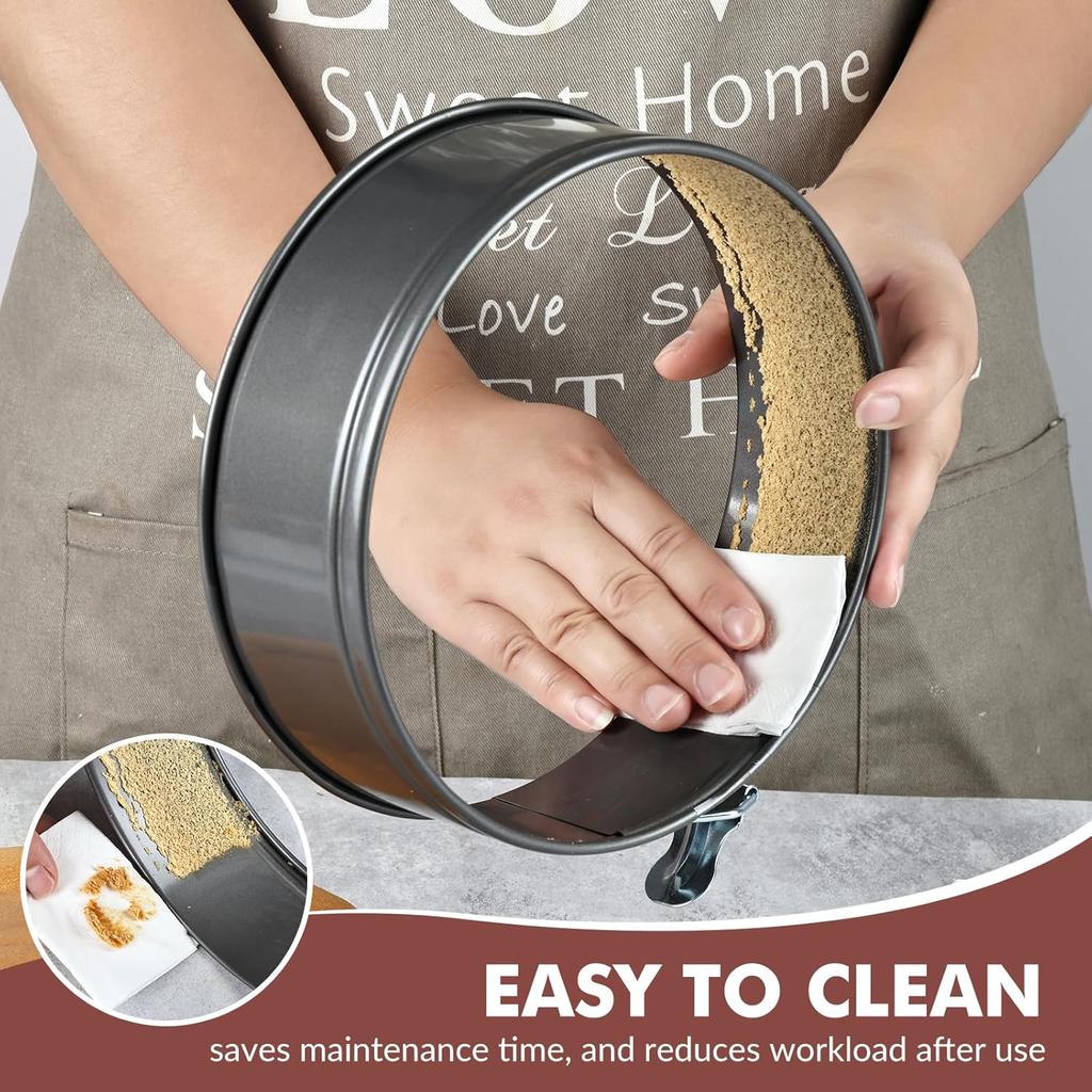 Springform Pan, 5PCS Cheesecake Pans with Removable Bottom, Non-stick Spring Form Pan for Cheesecake (Dark Gray, 7"-10")