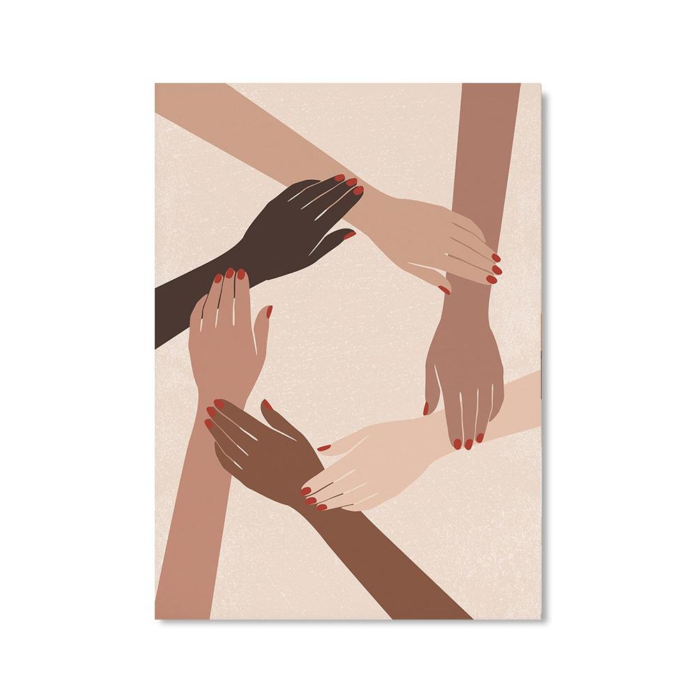 Boho feministisches Poster, ermächtigte Frauen, Leinwandgemälde, nordischer Mädchen-Power-Druck, Kinderzimmer-Wandkunst, Bild für Wohnzimmer, Heimdekoration