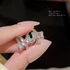 Exquisite S925 Silver Bow Earrings - Korean Micro-Inlaid Design
