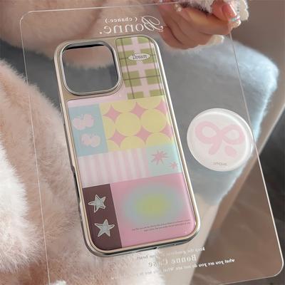 Ins Korean Splicing for 16 for Apple 15pro Max Phone Case for IPhone14 Drop Glue 17 Bow Bracket