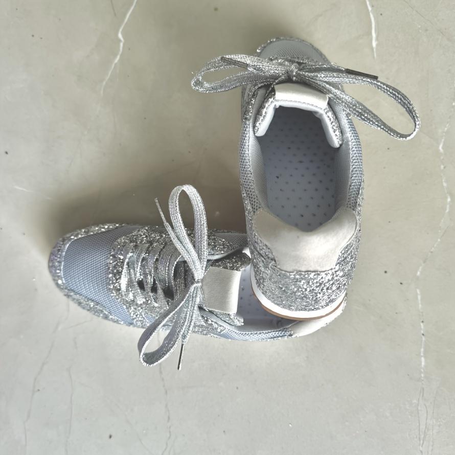 Dámská móda Trendy protiskluzové třpytivé tenisky Prodyšné a pohodlné běžecké boty