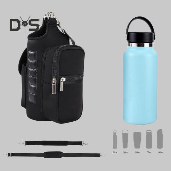 Borsa Magnetica per Bottiglia d'Acqua per Palestra Borsa per Bollitore con Scomparto Bifacciale Cinghia Regolabile Borsa a Tracolla per Articoli da Fitness
