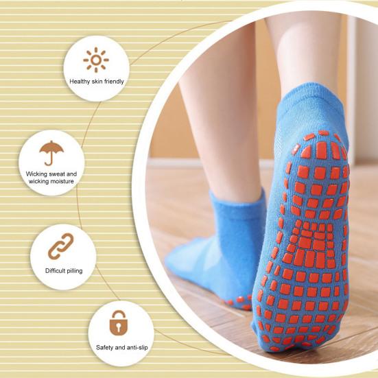 1 Paar Unisex-Bodensocken, rutschfeste Unterseite aus Silikon, einfarbig, hohe Elastizität, Schweißabsorption, Yoga-Socken für Erwachsene, Heim-Sport-Trampolinsocken