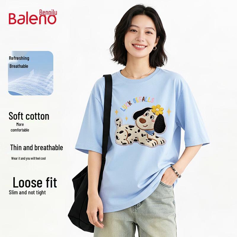 

Baleno Women s Pure Cotton Short Sleeve T-Shirt S
