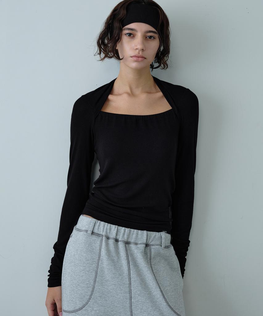 Simeteuligpeosenteu Two-Way Bolero Top / Black