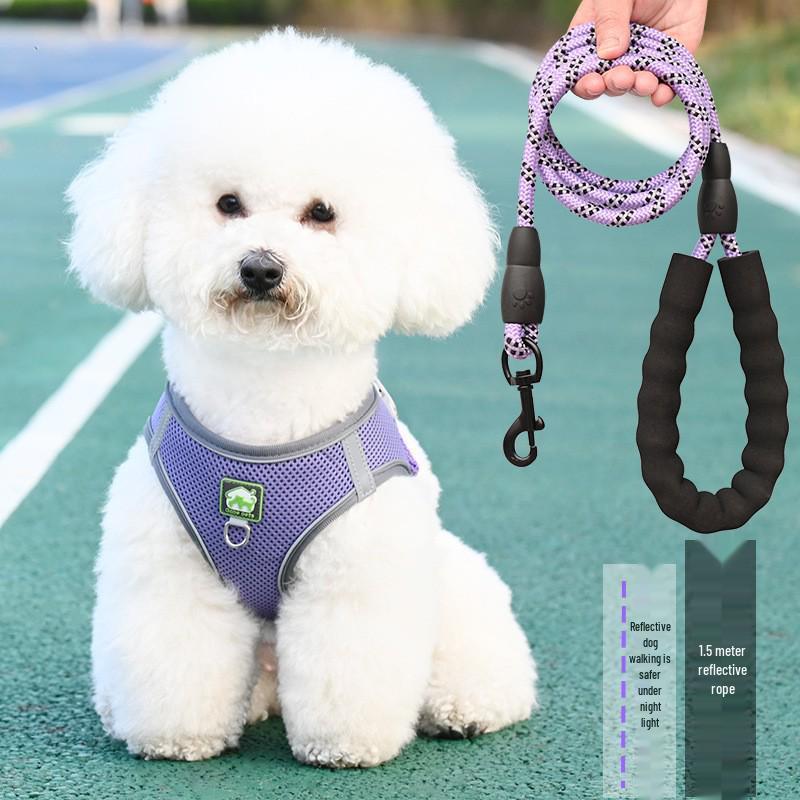 Breathable Reflective Pet Harness Vest with Leash for Cats & Dogs