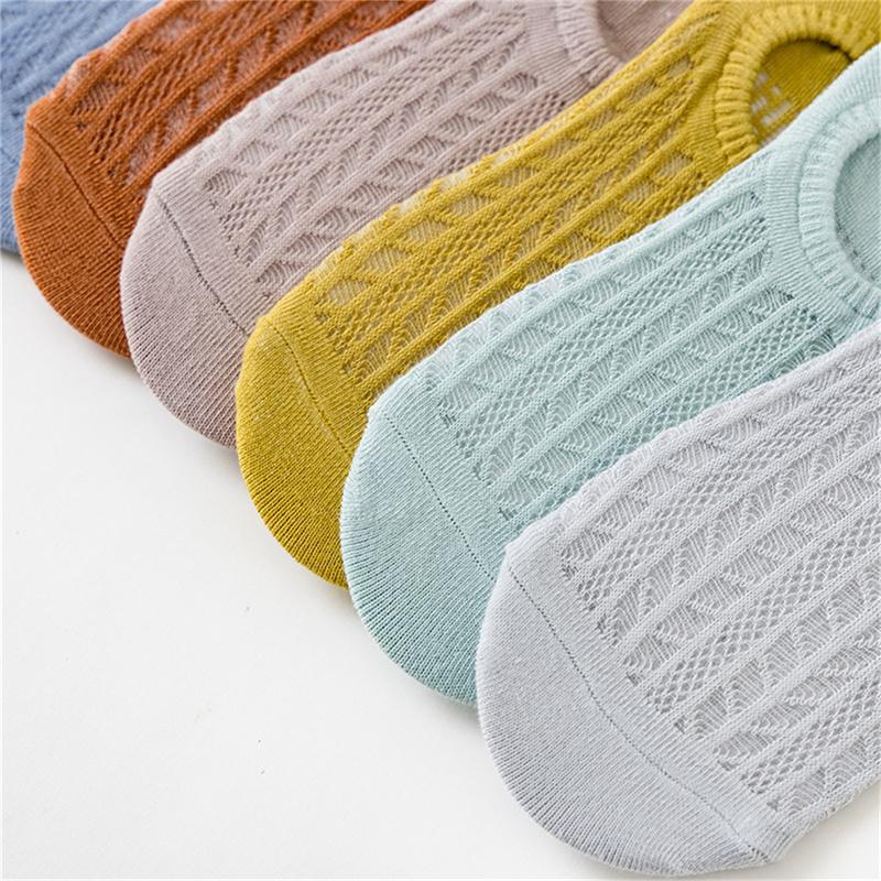 Women Summer Non-Slip Invisible Boat Socks Shallow Mesh Breathable No Show Socks