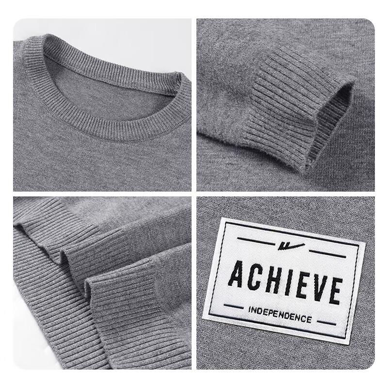 Huili Men's Winter Round Neck Pullover Knit Sweater