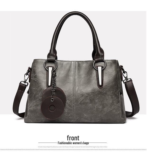 2025 Fashionable Women's Cowhide Shoulder Crossbody Bag – Versatile, Large Capacity, Three-Layer Design for Moms