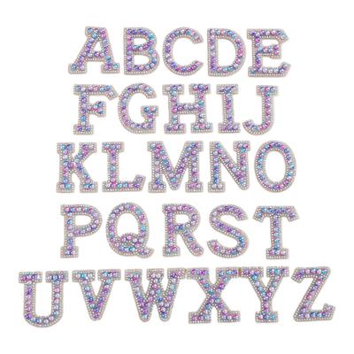 Glamorous Silver Rhinestone Alphabet Embroidery Patches  Perfect for DIY Crafts and Apparel Decoration Set of 26