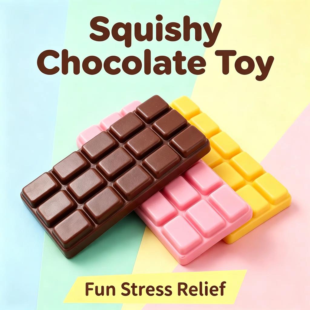 Simulation Chocolate Bar Squishy Toy Slow Rising Fidget Toy Stress Relief ASMR Decompression Anti Anxiety Desktop Prank Gift