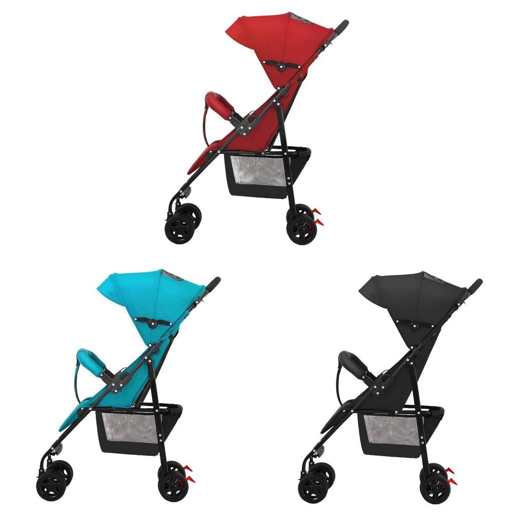 Portable Stroller Baby Onehand Folding Pushchair Adjustable Footrest Backrest