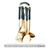 ZISIZ Ceramic Handle Stainless Steel Kitchen Utensil Set