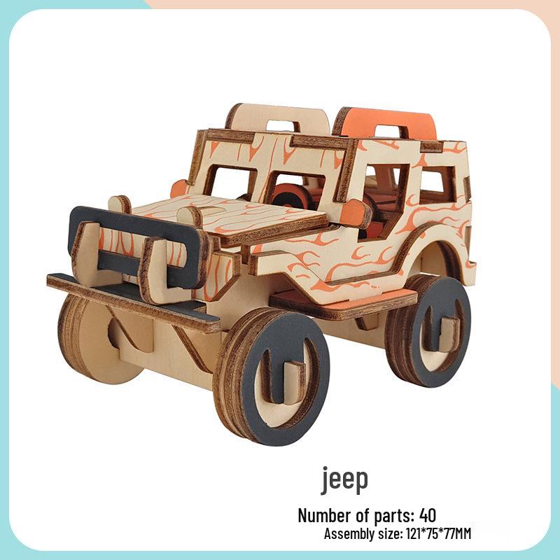 Wooden 3D Puzzle Car - Educational Handmade Toy for Kids