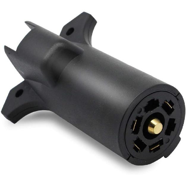 NEW SUN Ultimate Trailer Adapter, 7 Pin To 5 Pin RV Adapter, Connector For Trailers & RV Exterior Accessories, Round Plug 7 Way Blade Connector To 5