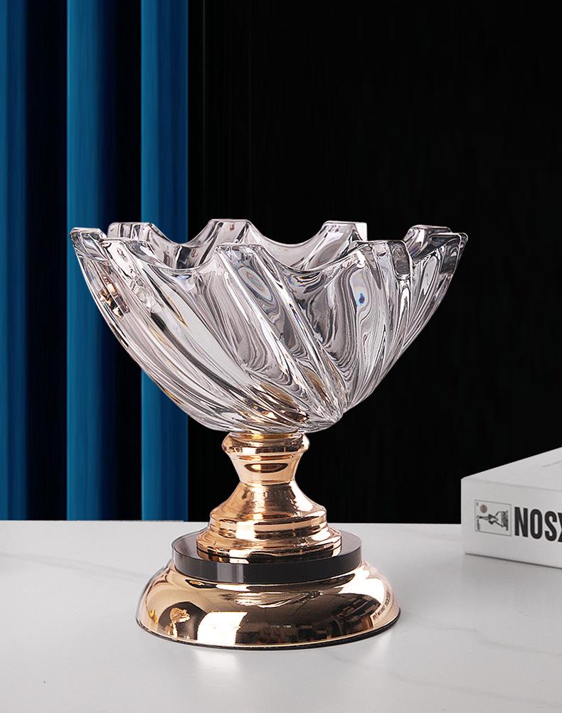 Velká křišťálová skleněná mísa na ovoce a svačinu v evropském stylu pro domácí obývací pokojový konferenční stolek