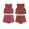 European and American style, wholesale women's clothing fashion versatile temperament decorative embroidered vest set 5770029