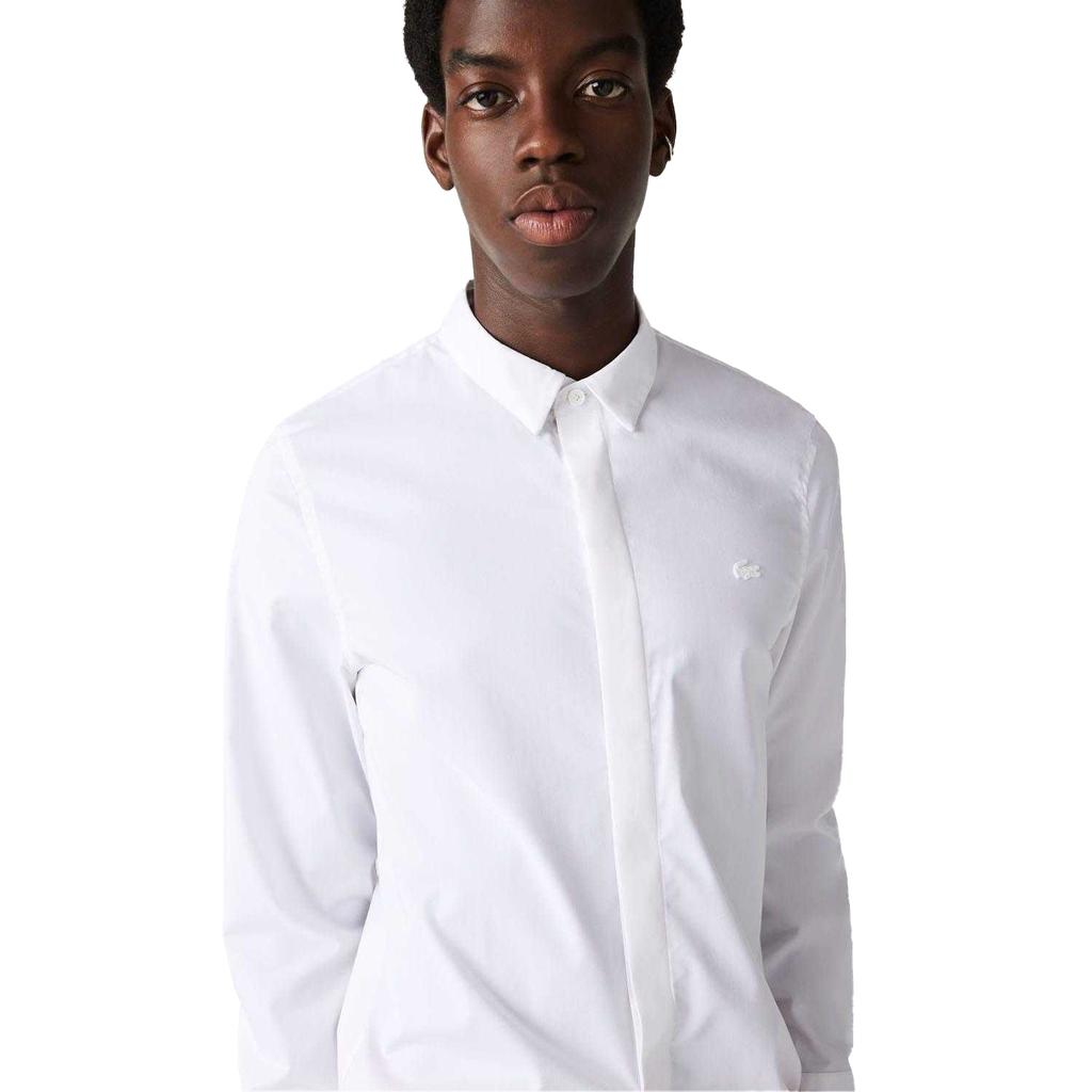 Lacoste Mens Poplin Concealed Placket Slim Shirt