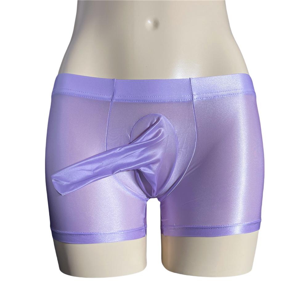 Sexy Men Hot Short Panties U Bulge Pouch Boxer Oil Shiny Glossy Smooth Lingerie Cock Ring Underwear Breathable Briefs