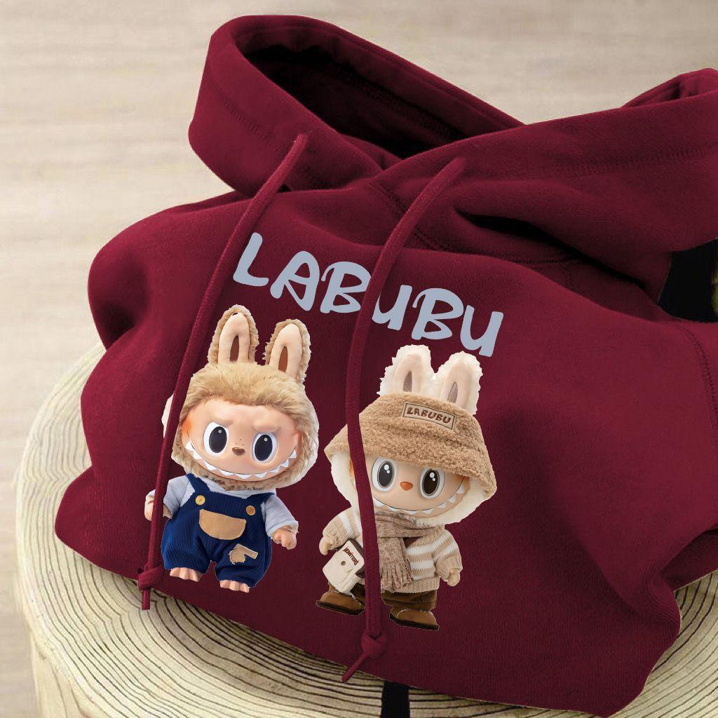 Cute Wine-red Hooded Sweatshirt for Children, Loose and Casual Coat for Boys and Girls In Autumn and Winter
