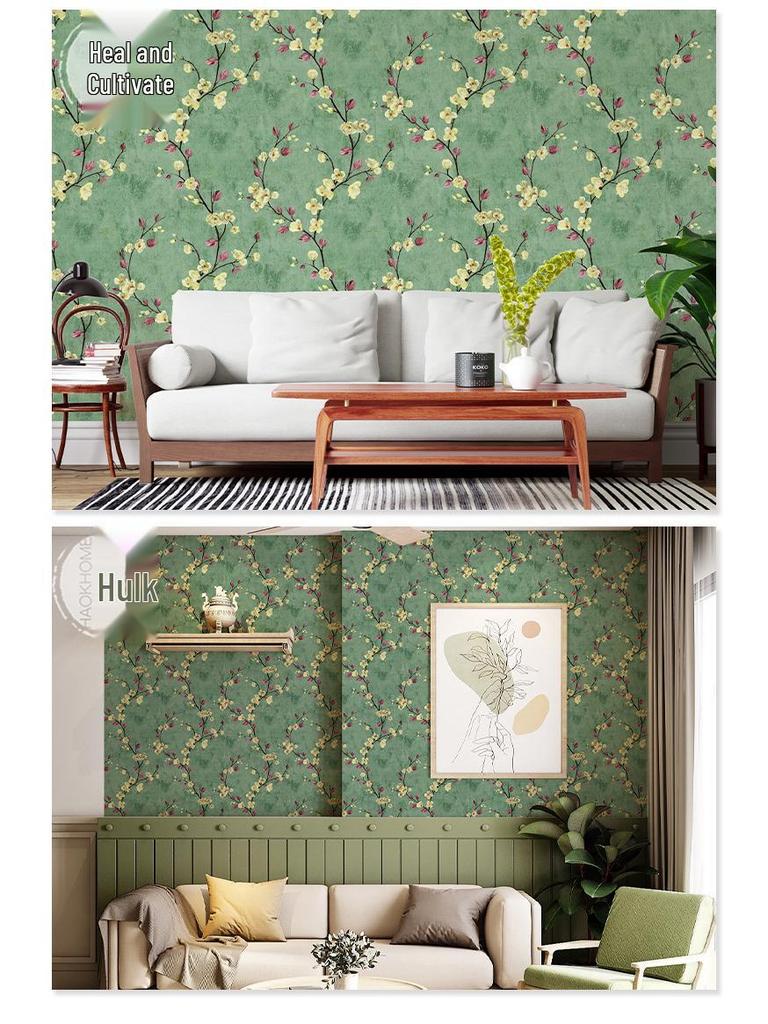 Vintage Style Self-Adhesive Wallpaper for Cozy Home Decor: Thickened American Retro Wall Stickers for Bedroom and Living Room.
