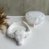 Exquisite 3D Bull Horn Ashtray Plaster Silicone Mold for Office Desk Ornament