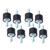 8 Stück Gummi-Isolatorhalterungen Antivibrationsbolzen Doppelseitige Schraube M6 20x15