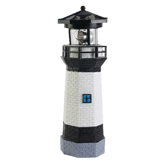 Solar Rotating Lighthouse Garden Light with Auto-On/Off Weather-Resistant & Easy Setup Romantic Night Lamp Resin Plastic Outdoor Decor for Yard Patio