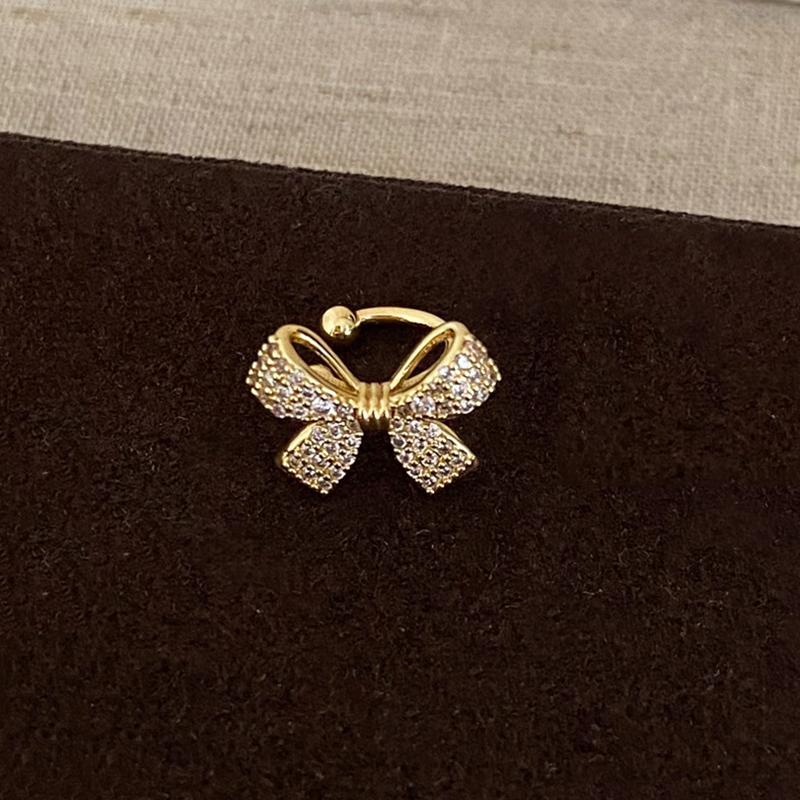 

1Pc Shiny Rhinestone Bowknot Ear Clip Earrings for Women Exquisite Full Crystal Inlay Zircon Bow Non Piercing Ear Cuff Jewelry