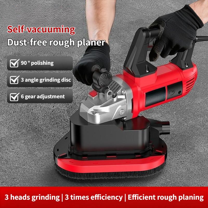 Concrete Electric Coarse Planer Road Grinding Machine Old Wall Renovation Scraping Wall Device Self Vacuum Polishing Wall Machine