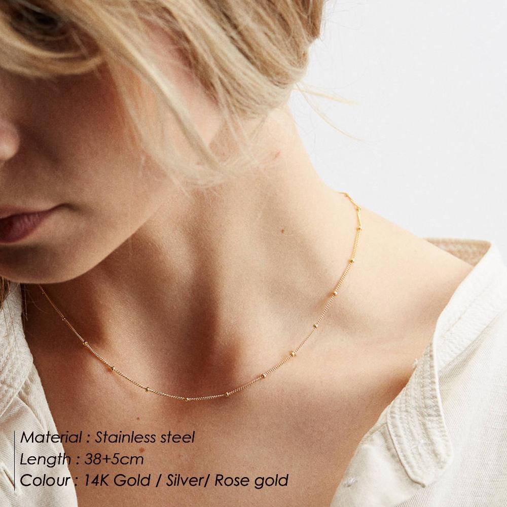 EManco Gold Stainless Steel Chain Choker Necklace Women Chain Necklace Sets for Women Gift