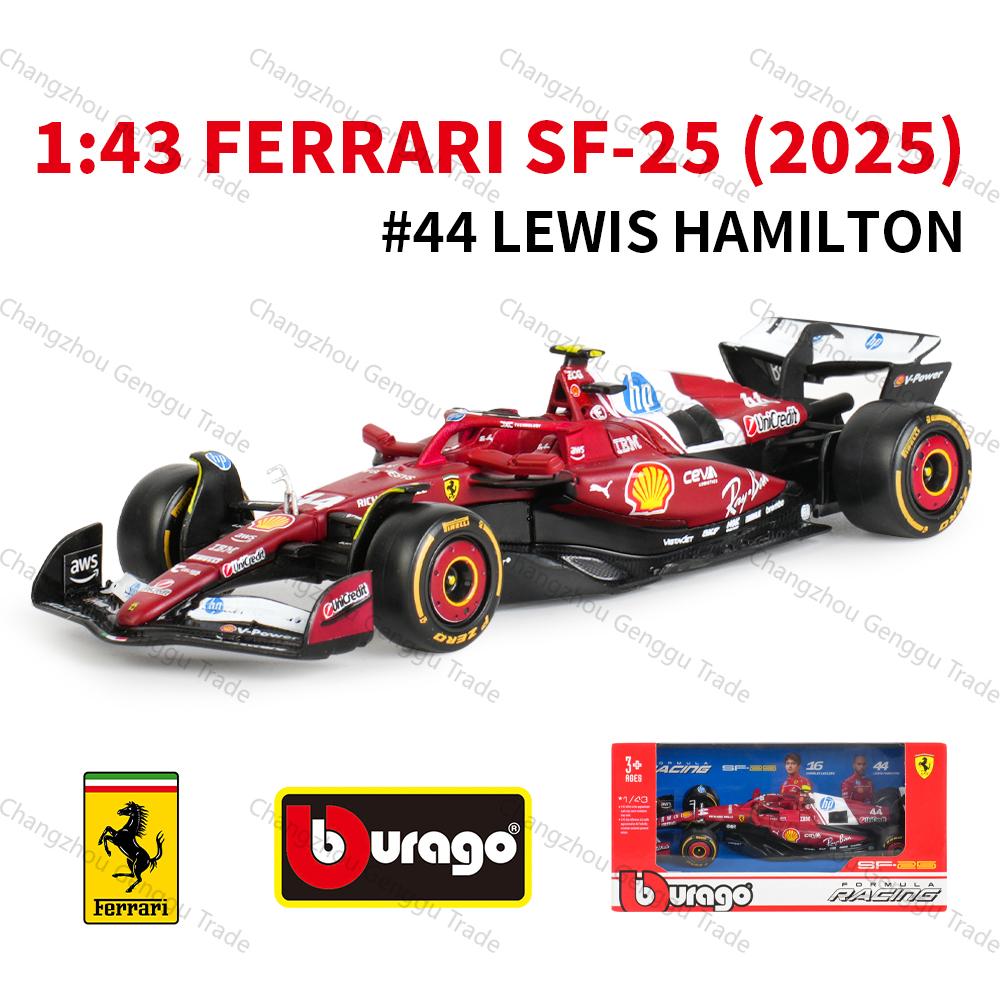 Bburago 1:43 2025 Ferrari SF25 #16 #55 F1 Závodní Formula Statická Simulace Slitina Diecast Model Auta