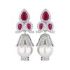 Earrings Pearl Jewelry Fashion Temperament Red Corundum High Sense Women'S Versatile Earrings