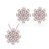 Ki0006 Super Flash Zircon Flower Earrings Necklace Two-Piece Set, Trendy Small Set