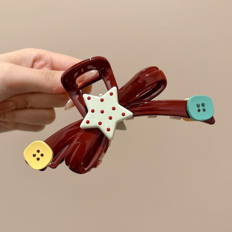 Trendy Fashion Elegant Plush Grab Clip Women's Large Hair Volume High-Level Sense Clip Hairpin Autumn and Winter Back Head Shark Clip Hairpin Headwear